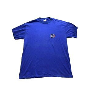 Guess Jeans Jerzees Shirt Adult Large Blue‎ Logo Streetwear Activewear Mens